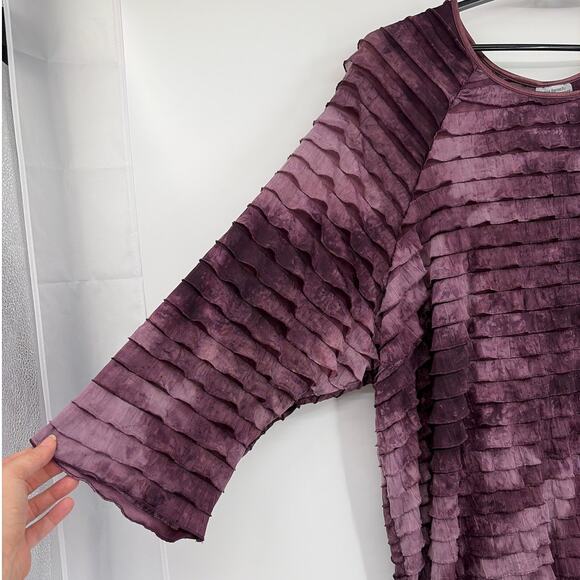 Catherine’s Tiered Ruffle Womens Top Sz 4X Whimsigoth Boho Indie Tie Dye FLowy - Picture 4 of 9